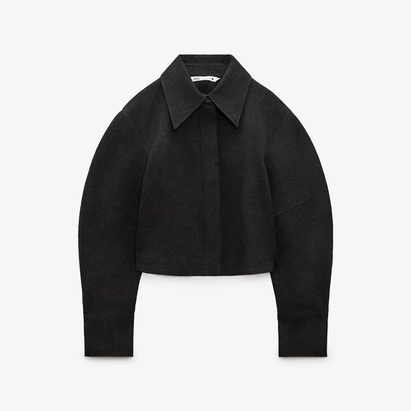 ZARA CROPPED LONG SLEEVE SHIRT - Picture 6 of 9